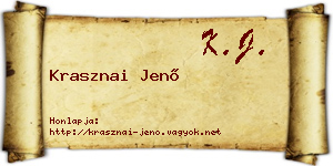 Krasznai Jenő névjegykártya